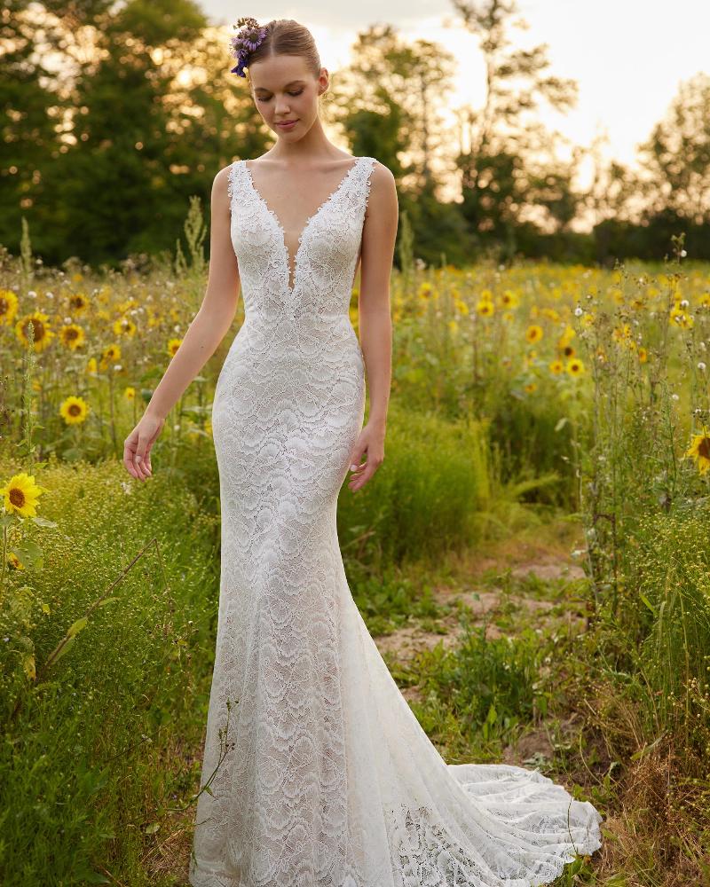 Lp2203 backless boho wedding dress with lace and tank straps3